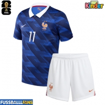 Frankreich Michael Olise #11 Heimtrikotsatz Kinder EM 2024 Kurzarm (+ Kurze Hosen)